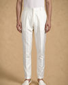 Manyavar Men Cream Silk Open Sherwani with Embroidery