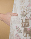 Manyavar Men Cream Silk Sherwani with Embroidery