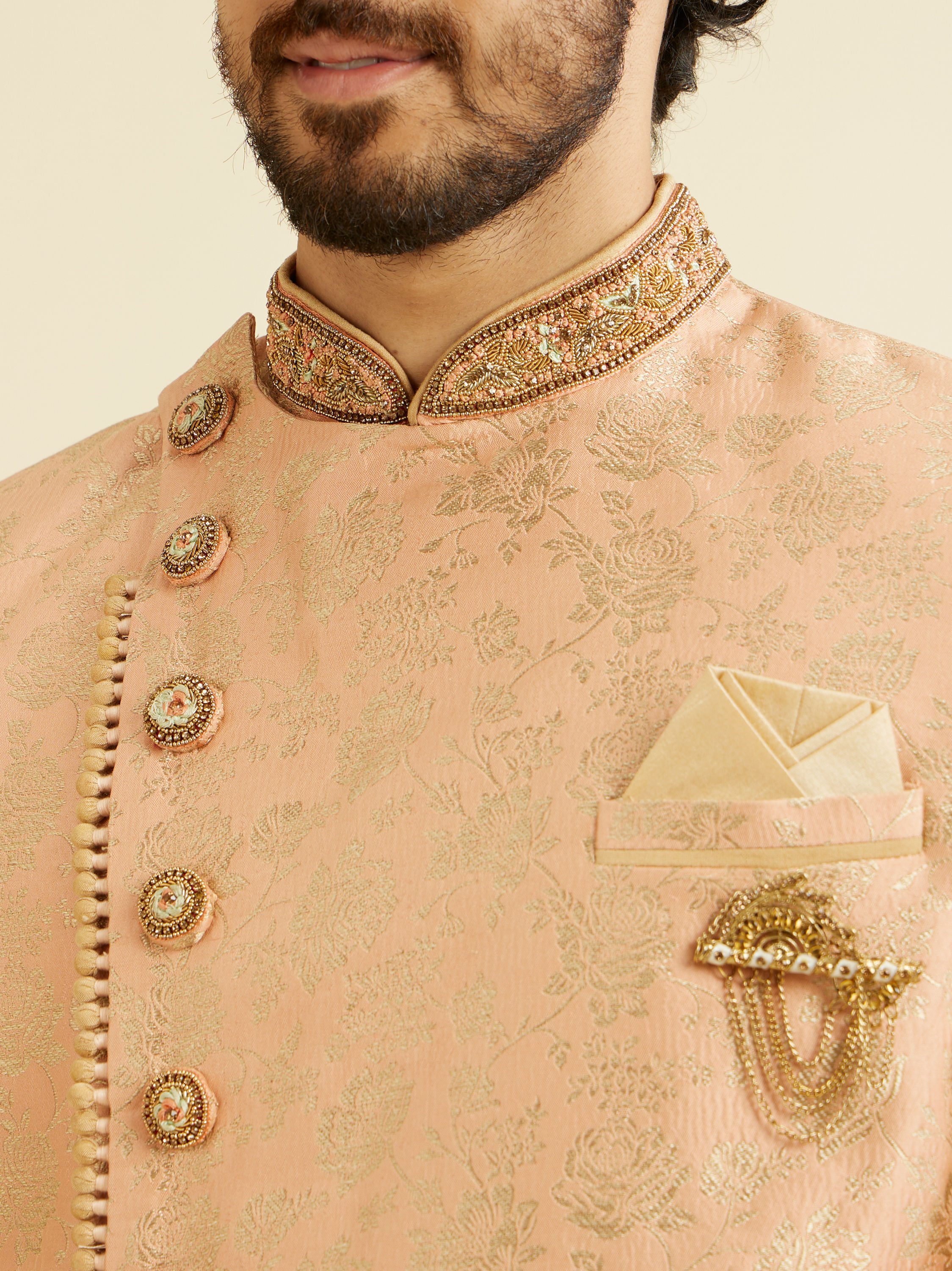 Manyavar Men Glamorous Pink Sherwani Suit