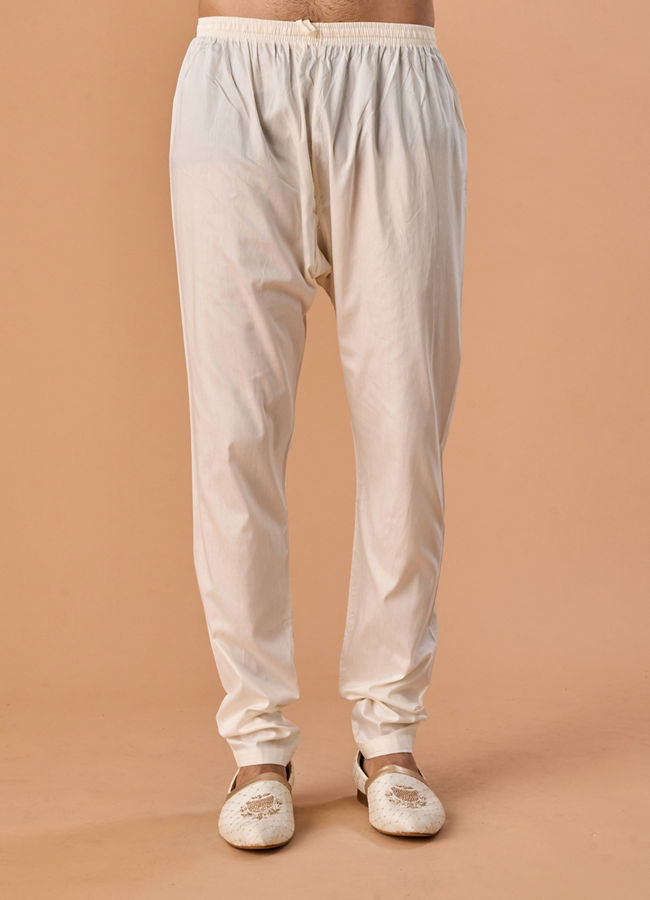 Manyavar Men Sunset Cream Kurta Jacket Set