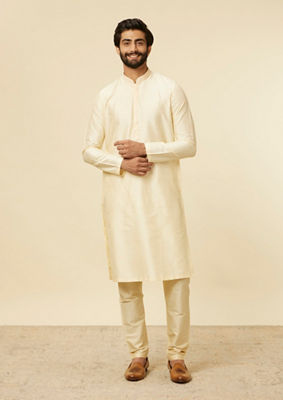 alt message - Twamev Men Sand Beige Classic Kurta image number 2