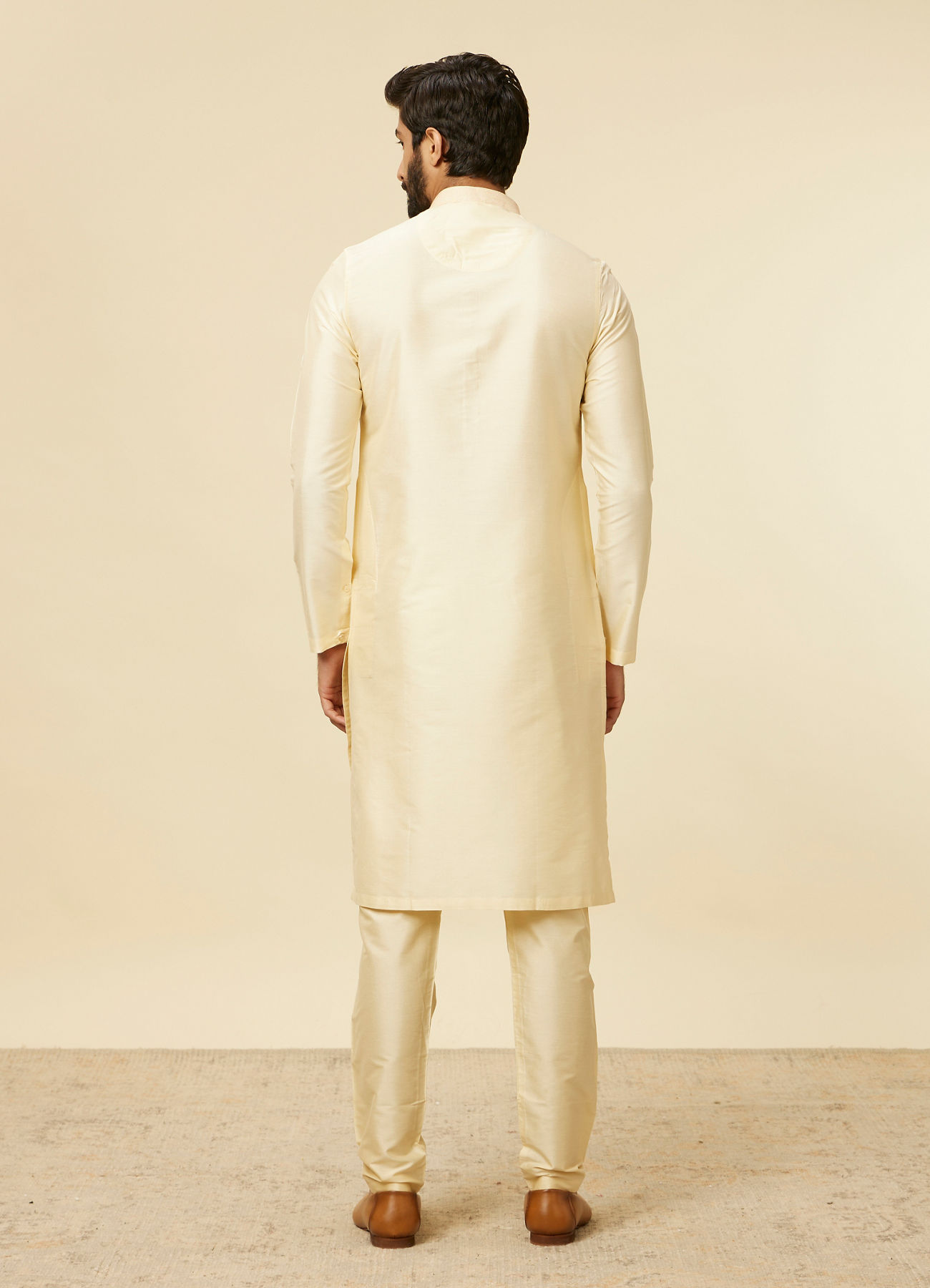 Twamev Men Sand Beige Classic Kurta
