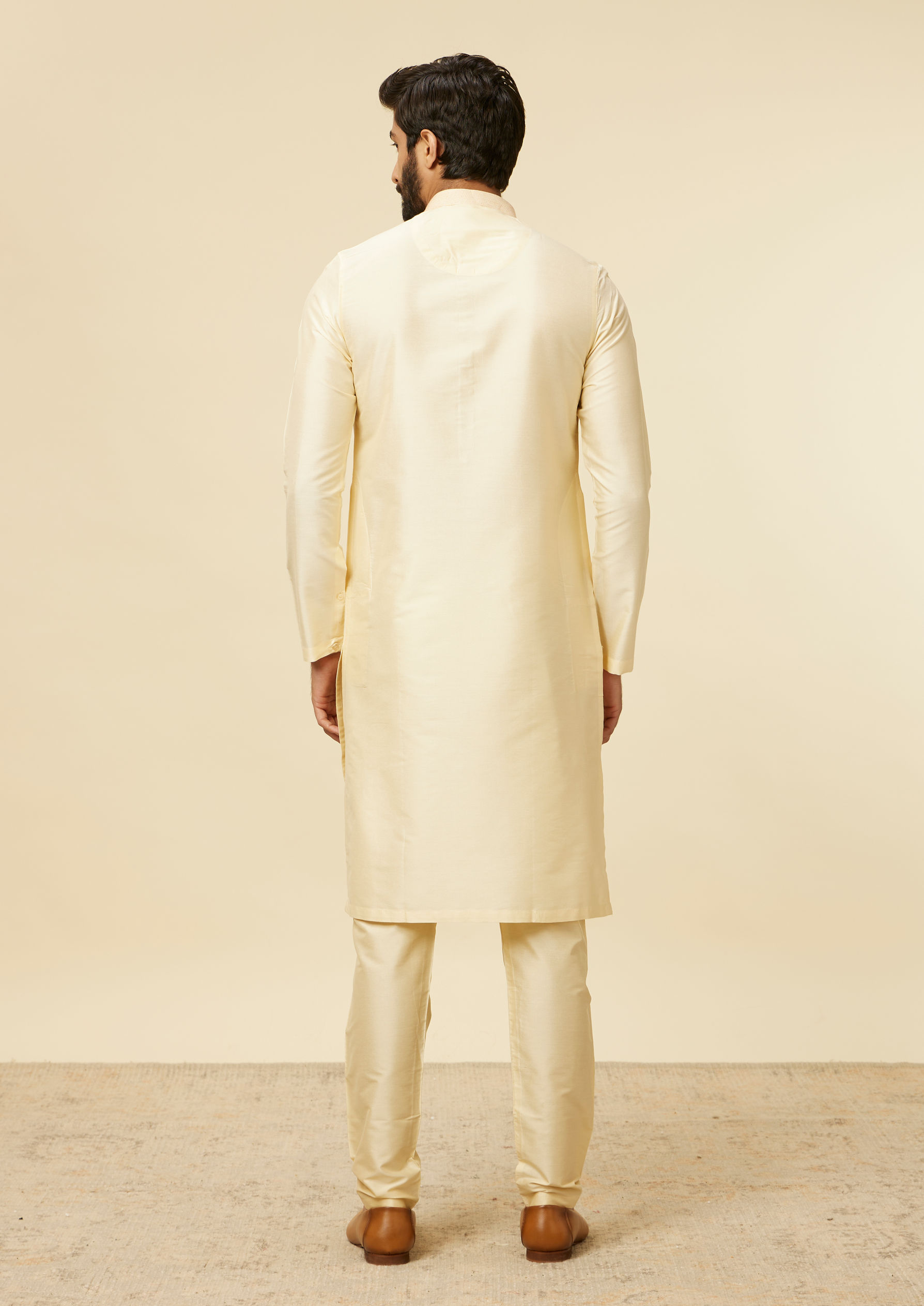 Twamev Men Sand Beige Classic Kurta