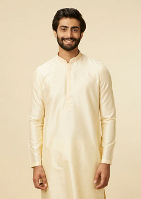 alt message - Twamev Men Sand Beige Classic Kurta image number 0