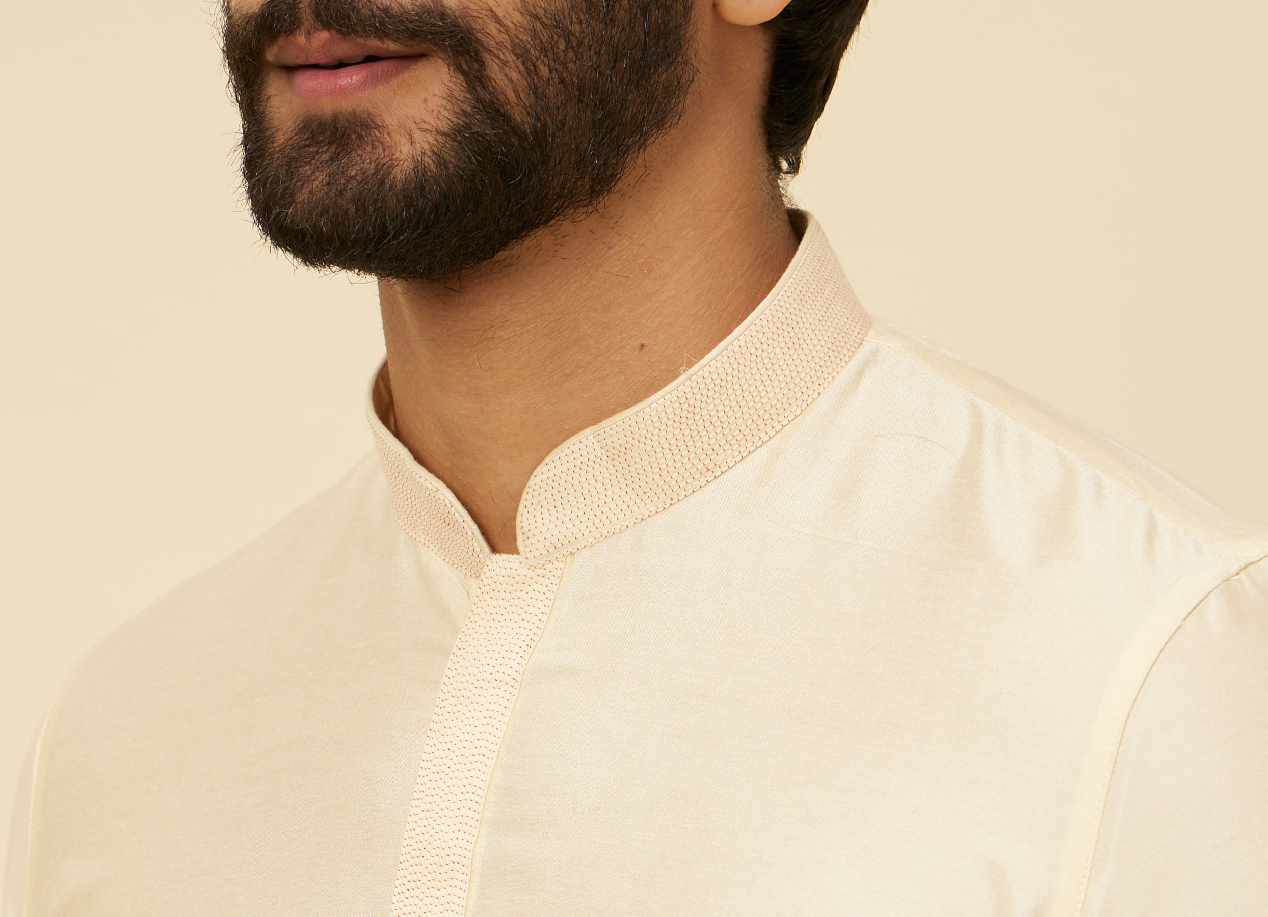 Twamev Men Sand Beige Classic Kurta