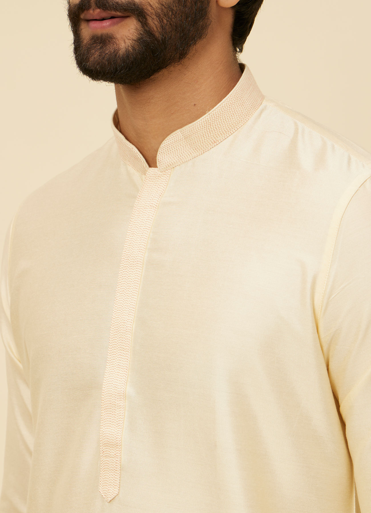 Twamev Men Sand Beige Classic Kurta