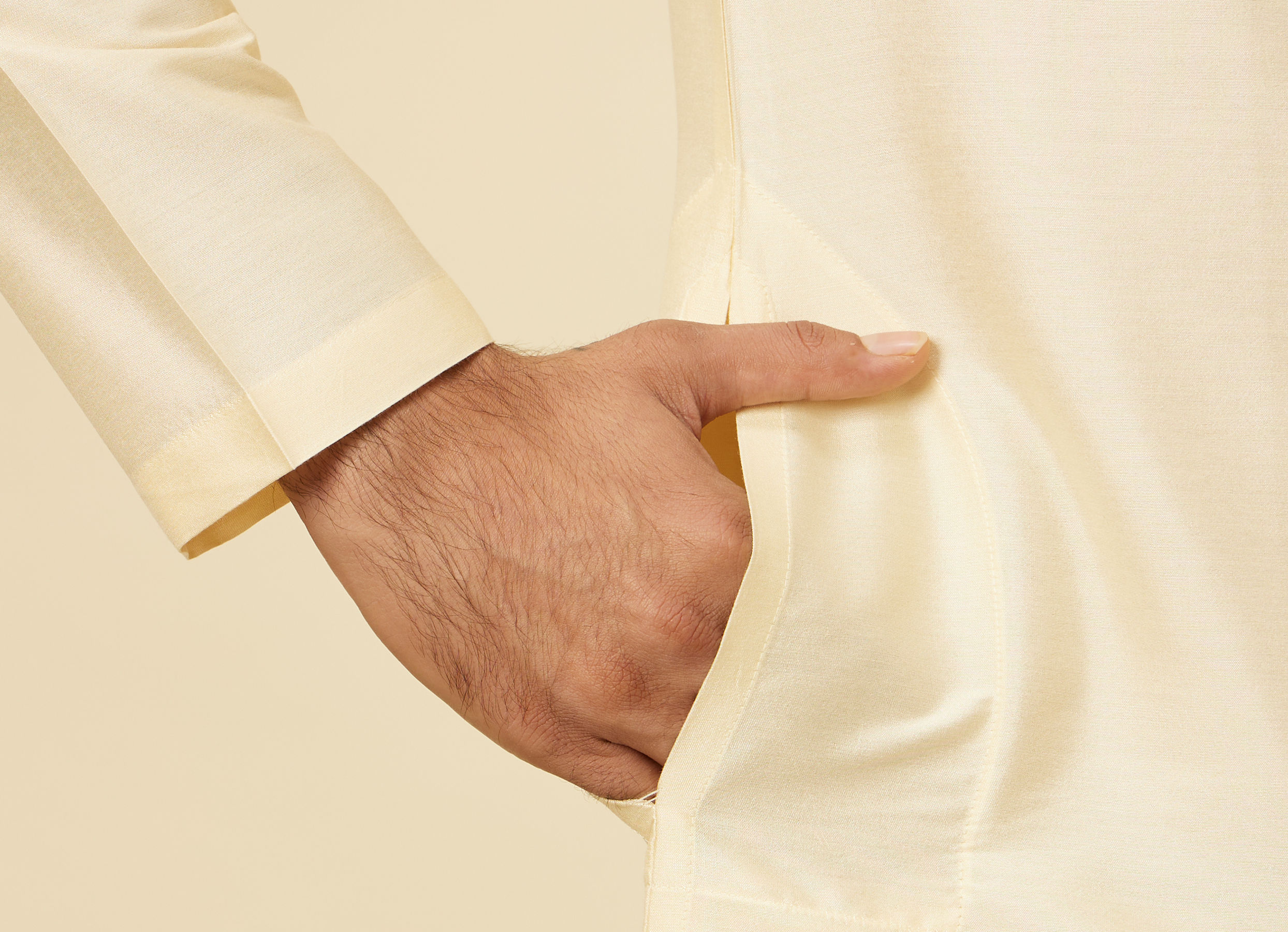 Twamev Men Sand Beige Classic Kurta