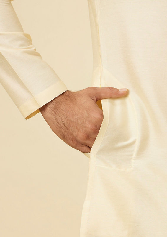 Twamev Men Sand Beige Classic Kurta