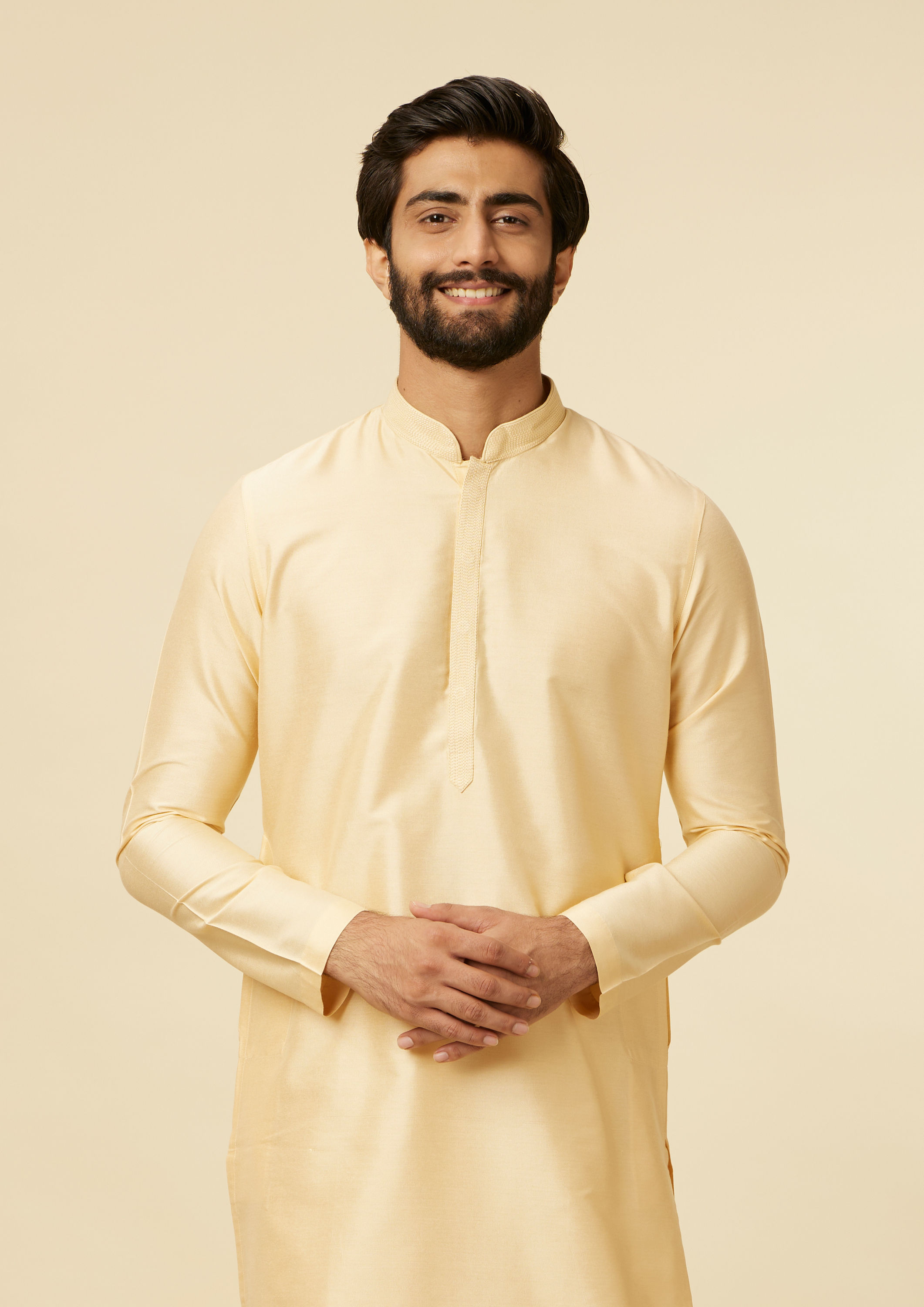 Twamev Men Golden Fawn Classic Kurta Set image number 0