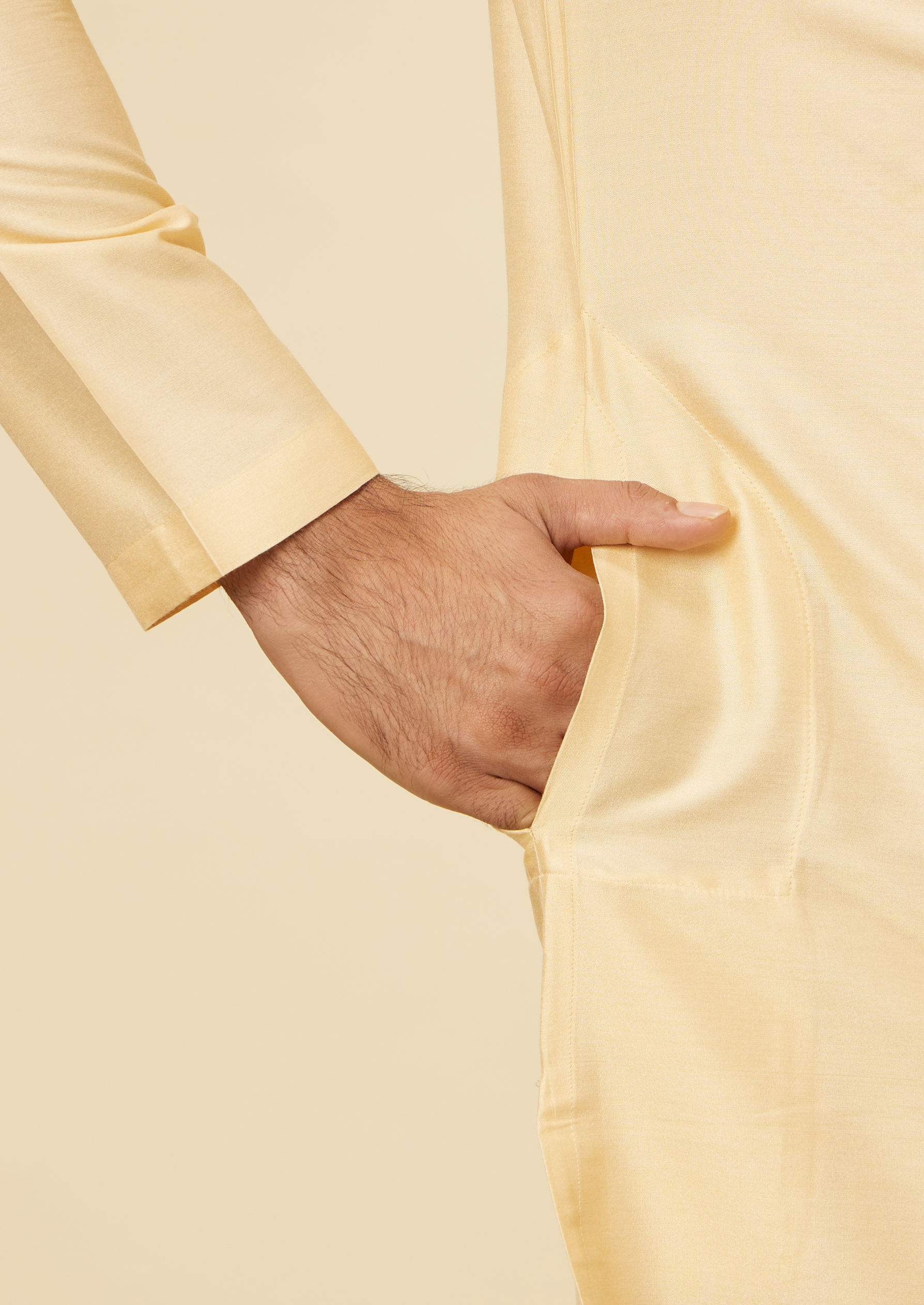 Twamev Men Golden Fawn Classic Kurta Set