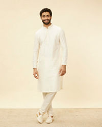Twamev Men Rosewater Pink Grid Patterned Kurta Set