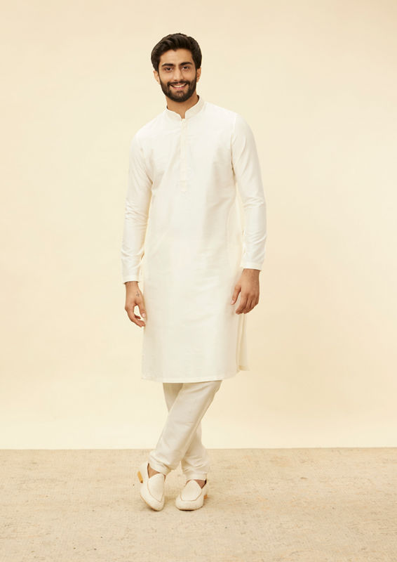 Twamev Men Rosewater Pink Grid Patterned Kurta Set