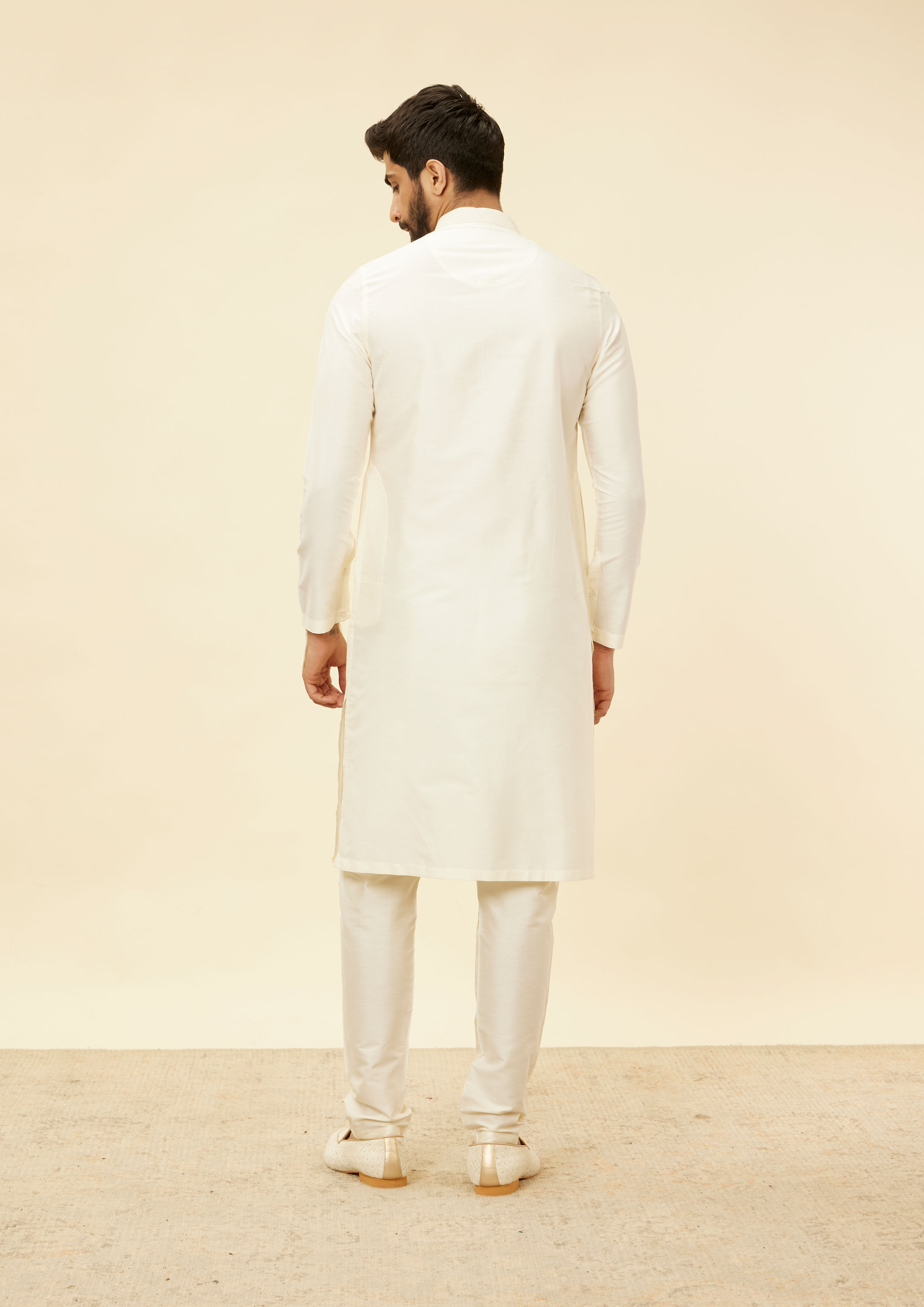 Twamev Men Rosewater Pink Grid Patterned Kurta Set