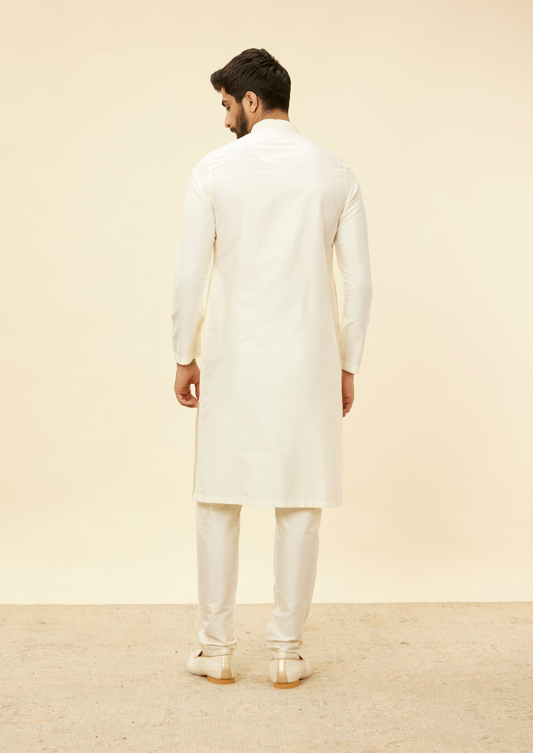 Twamev Men Rosewater Pink Grid Patterned Kurta Set