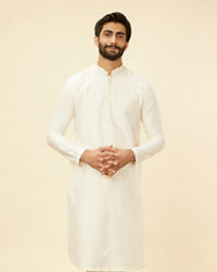 Twamev Men Rosewater Pink Grid Patterned Kurta Set