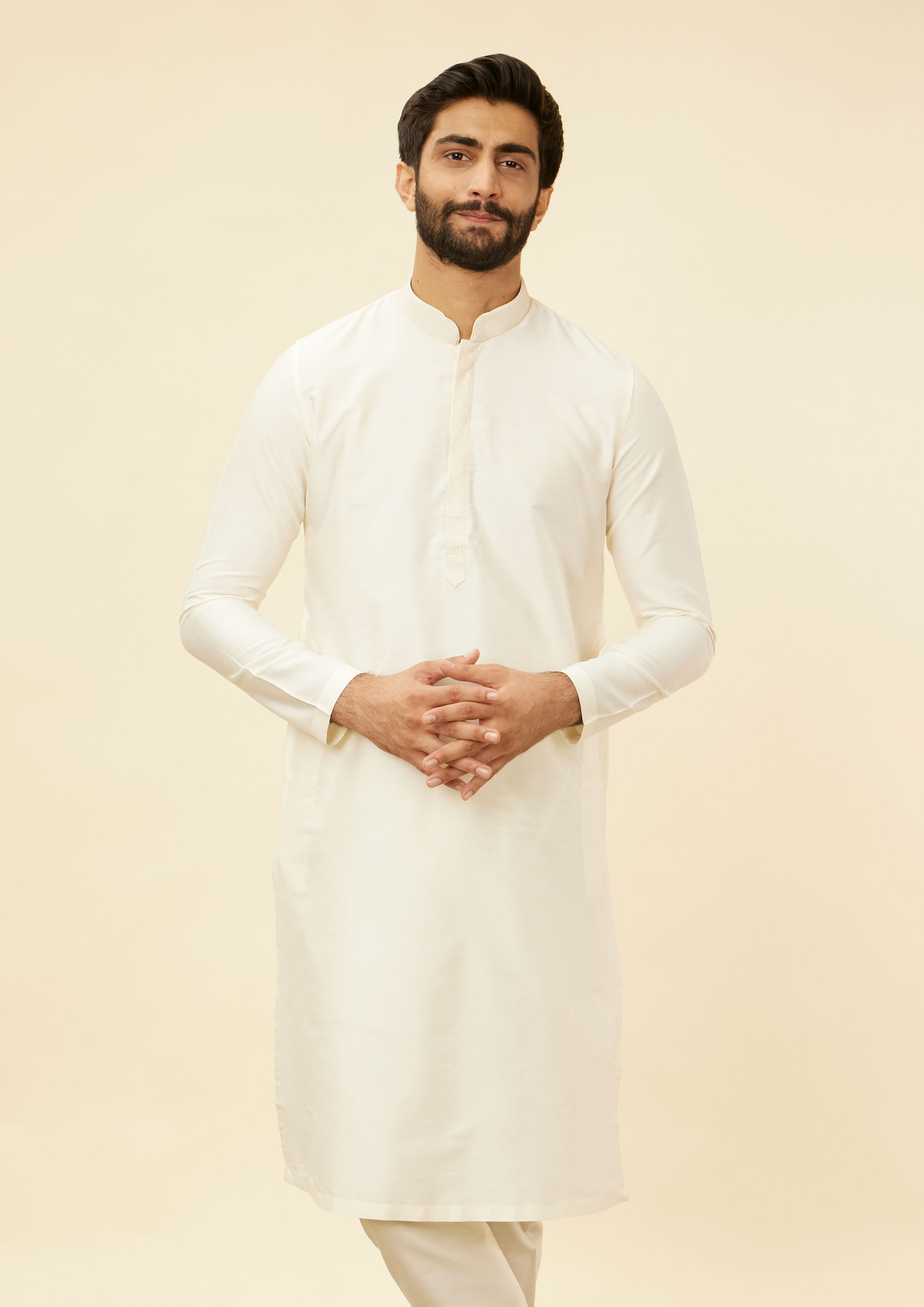 Twamev Men Rosewater Pink Grid Patterned Kurta Set