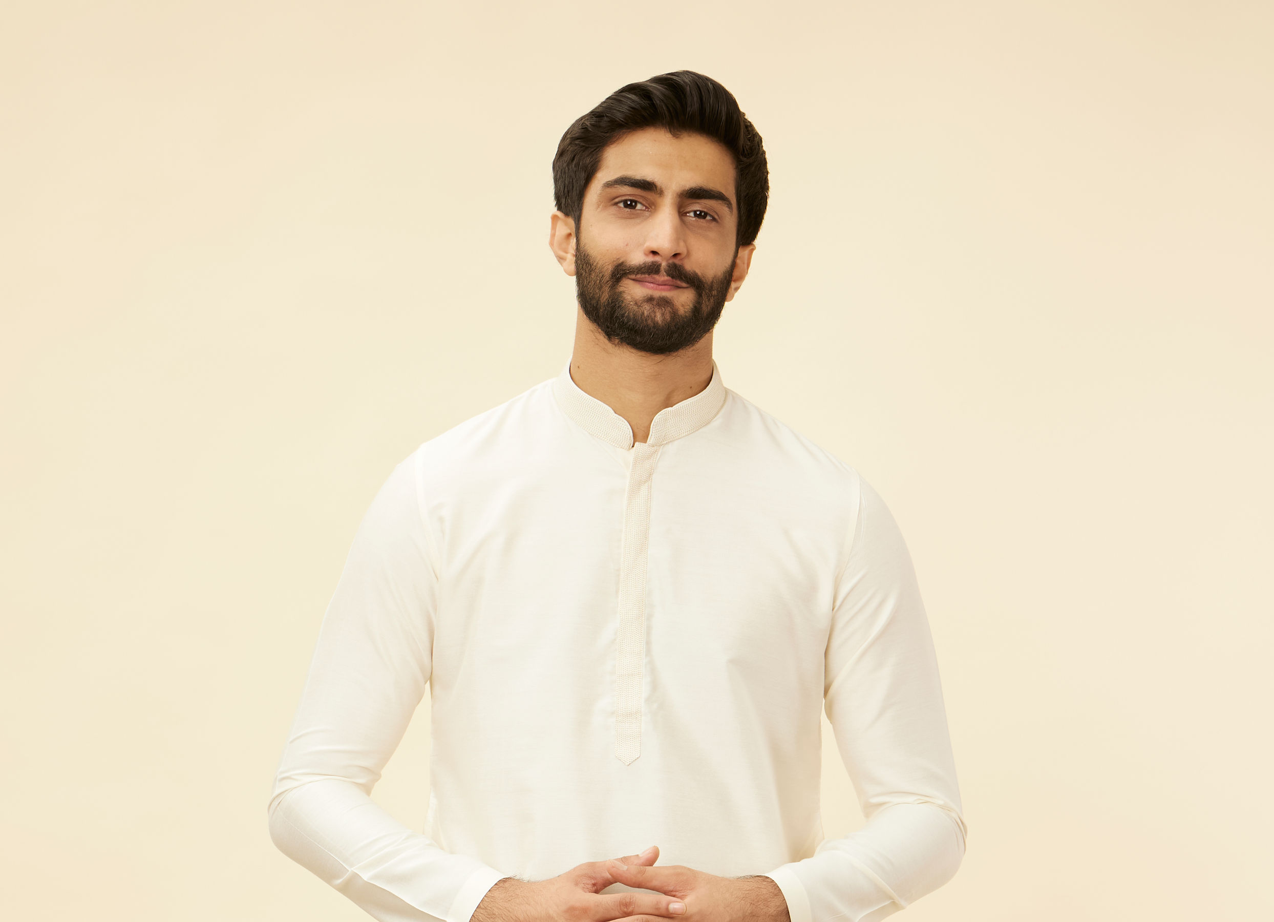 Twamev Men Rosewater Pink Grid Patterned Kurta Set