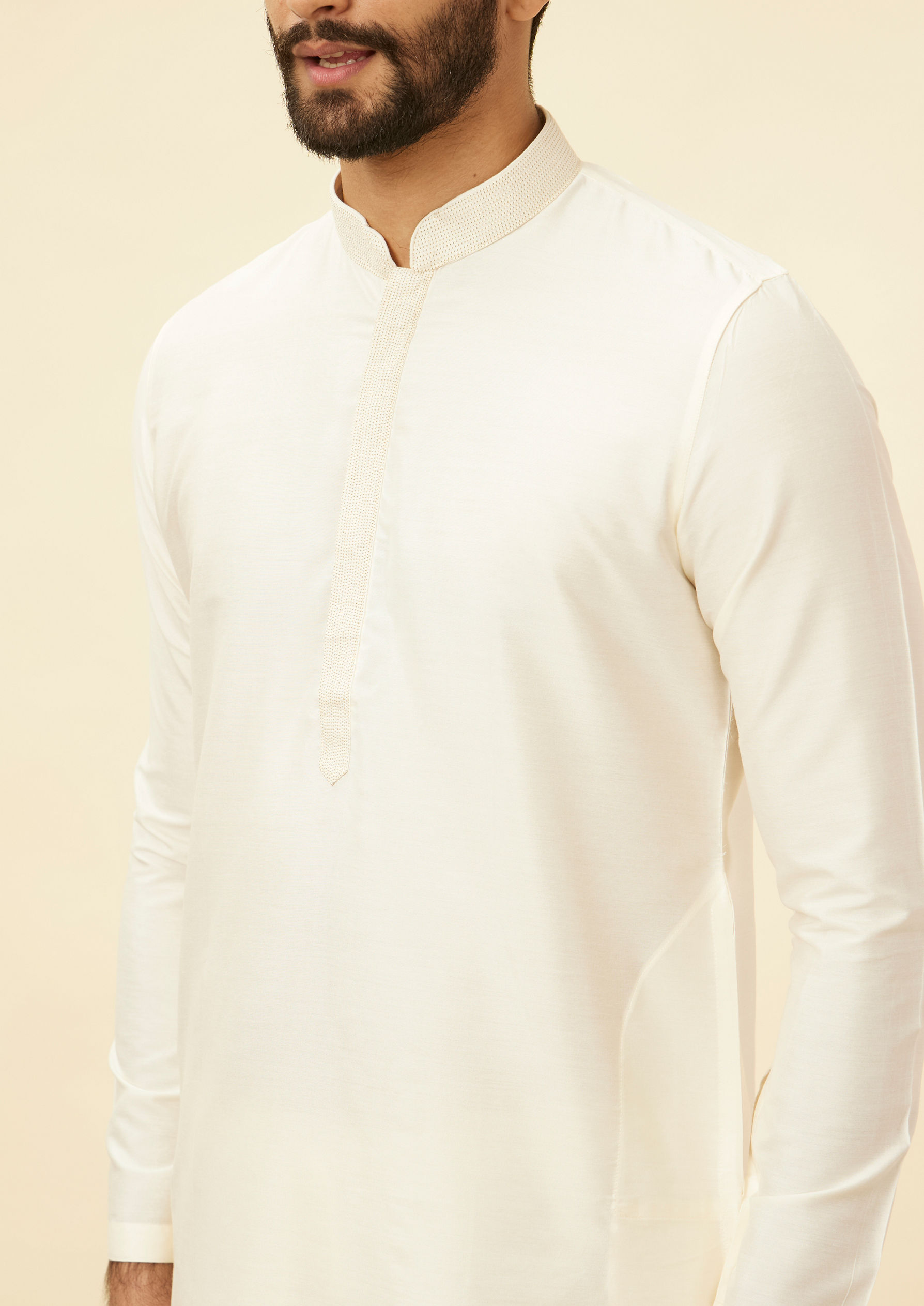 Twamev Men Rosewater Pink Grid Patterned Kurta Set