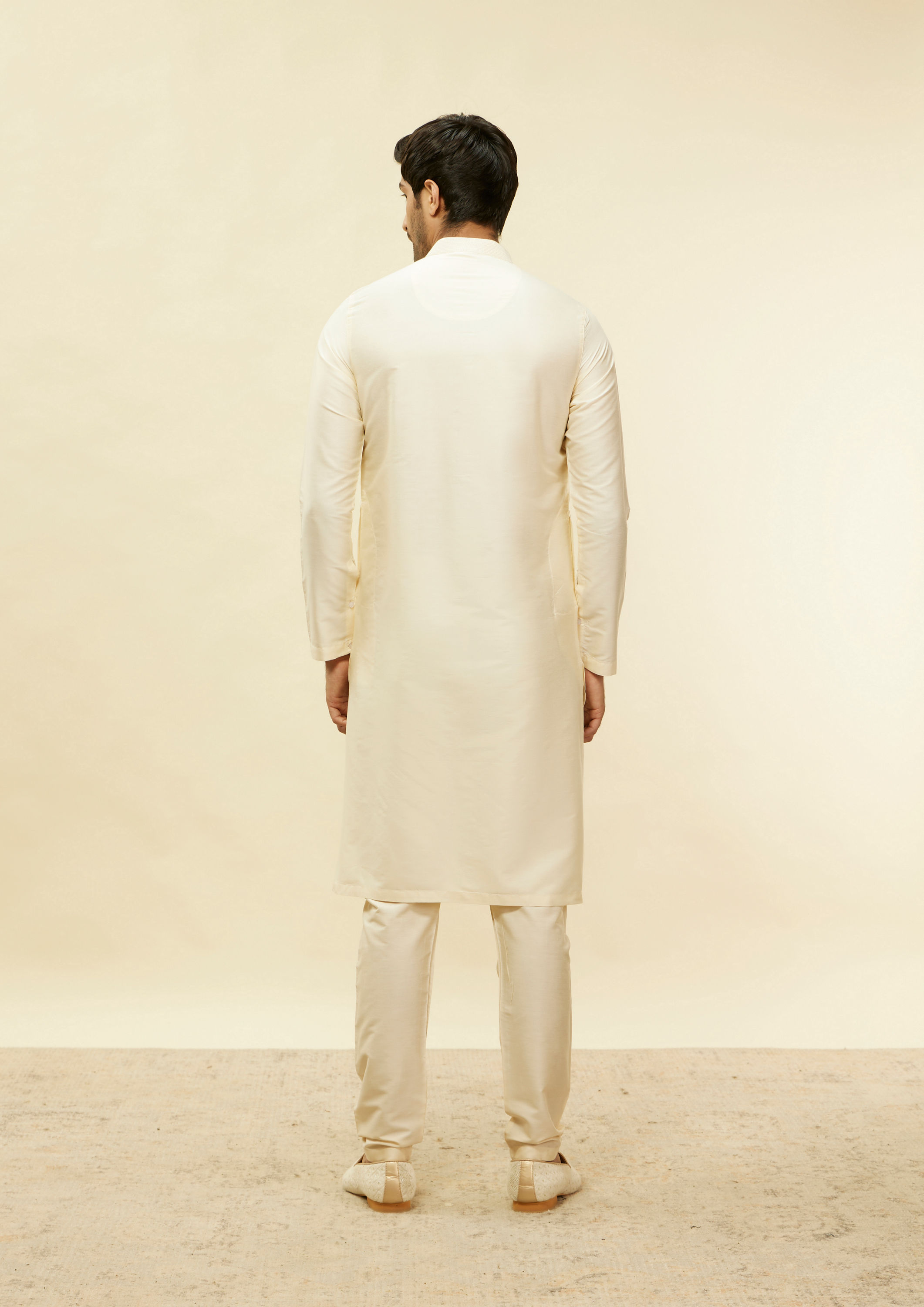 Twamev Men Classic Cream Kurta Set