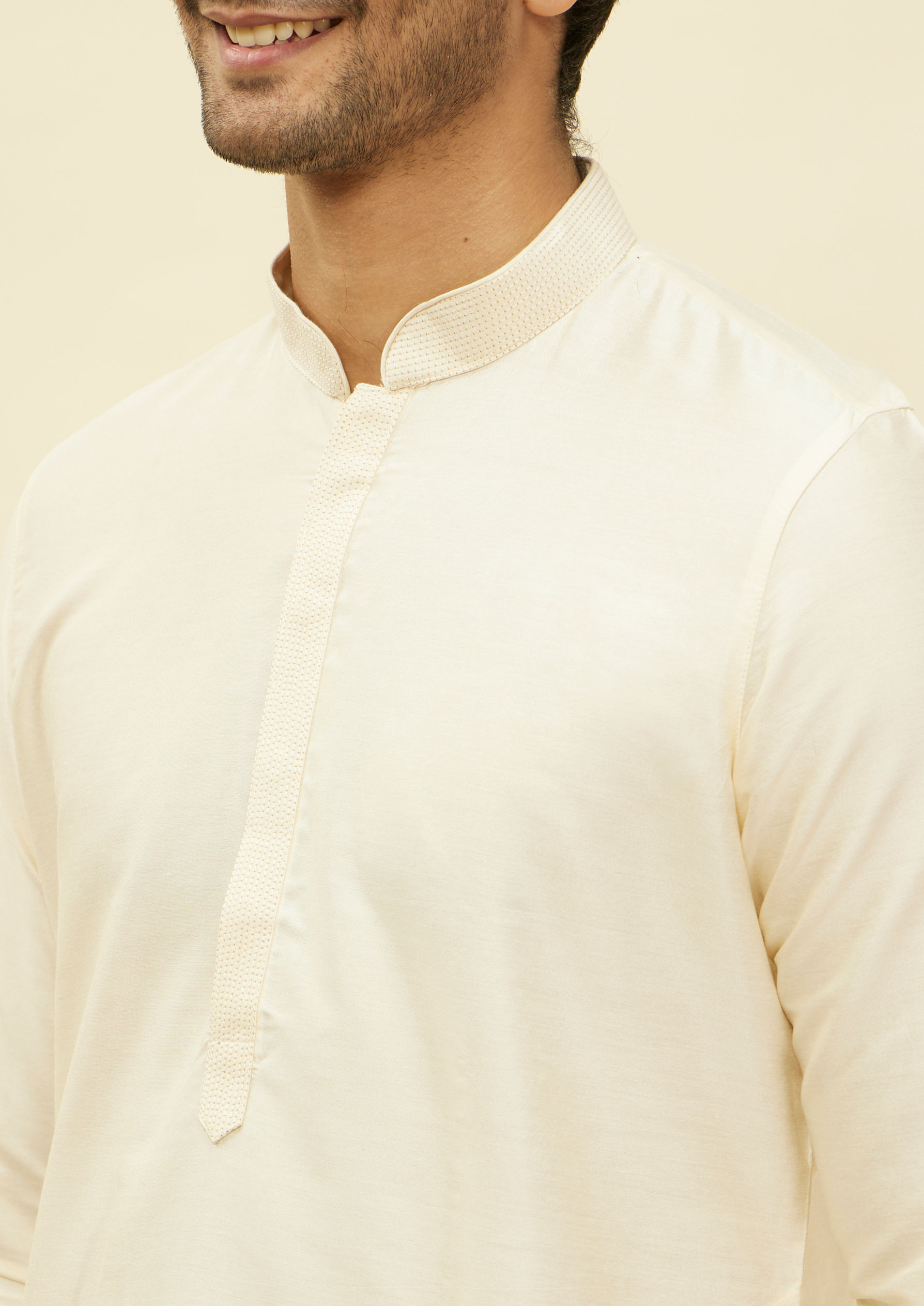 Twamev Men Classic Cream Kurta Set