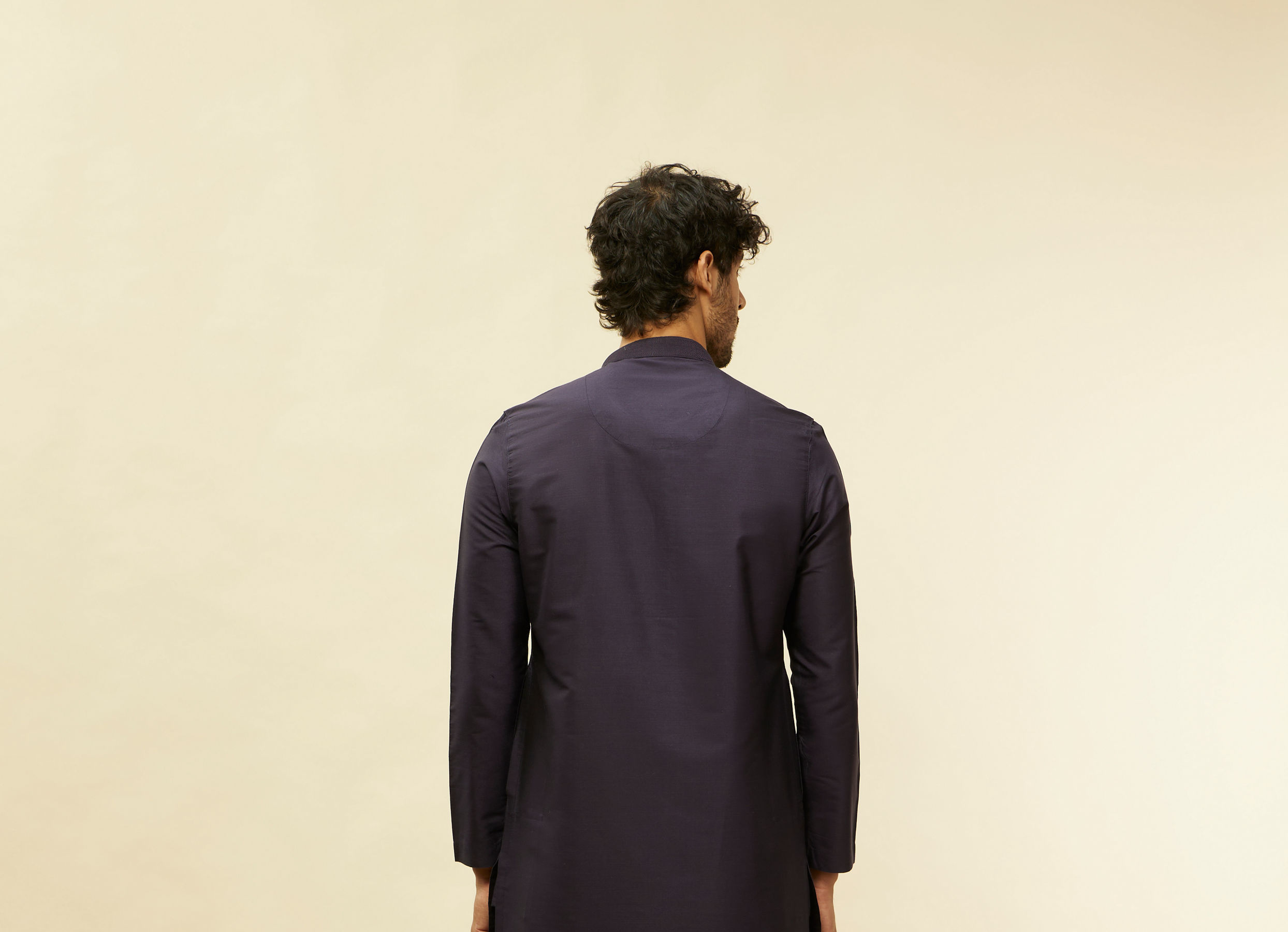 Twamev Men Blue Viscose Solid Kurta Set
