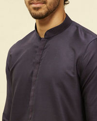 Twamev Men Blue Viscose Solid Kurta Set