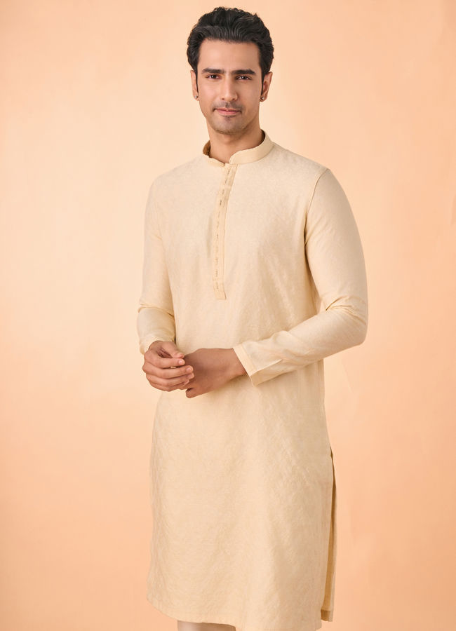 Manyavar Men Regal Beige Kurta Pajama