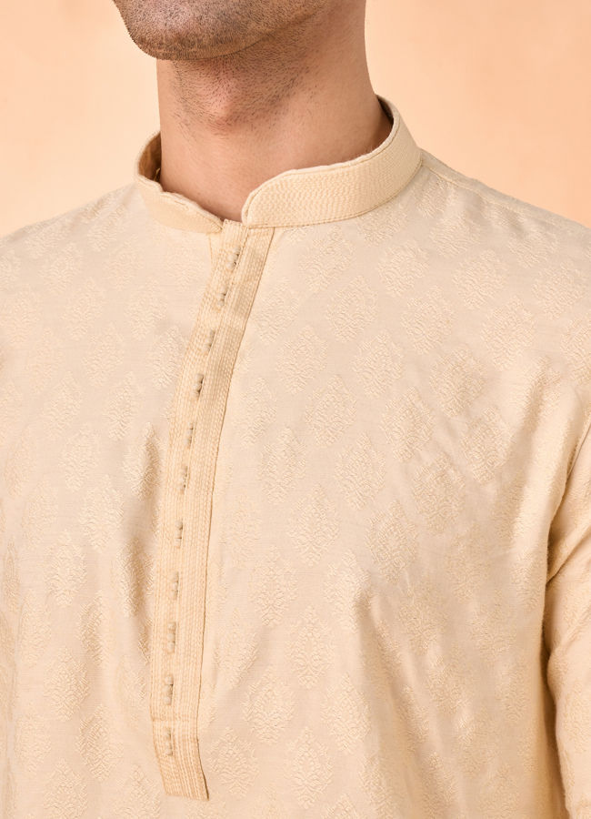 Manyavar Men Regal Beige Kurta Pajama