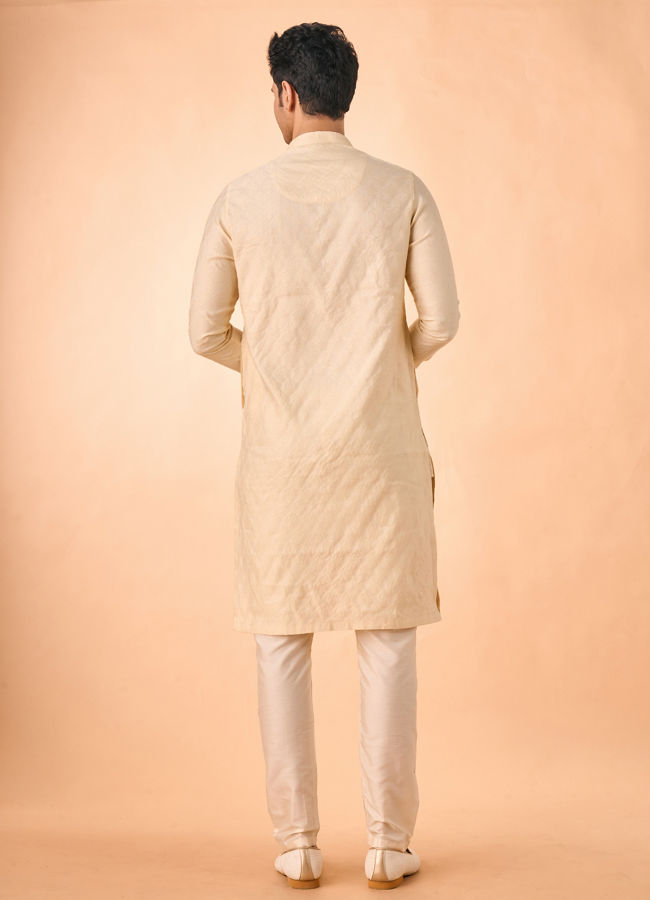 Manyavar Men Regal Beige Kurta Pajama