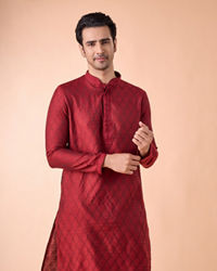 Manyavar Men Maroon Splendor Kurta Pajama