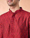 Manyavar Men Maroon Splendor Kurta Pajama