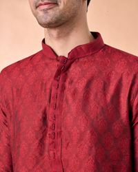 Manyavar Men Maroon Splendor Kurta Pajama