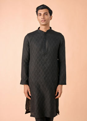 Manyavar Men Black Enchanting Kurta Pajama