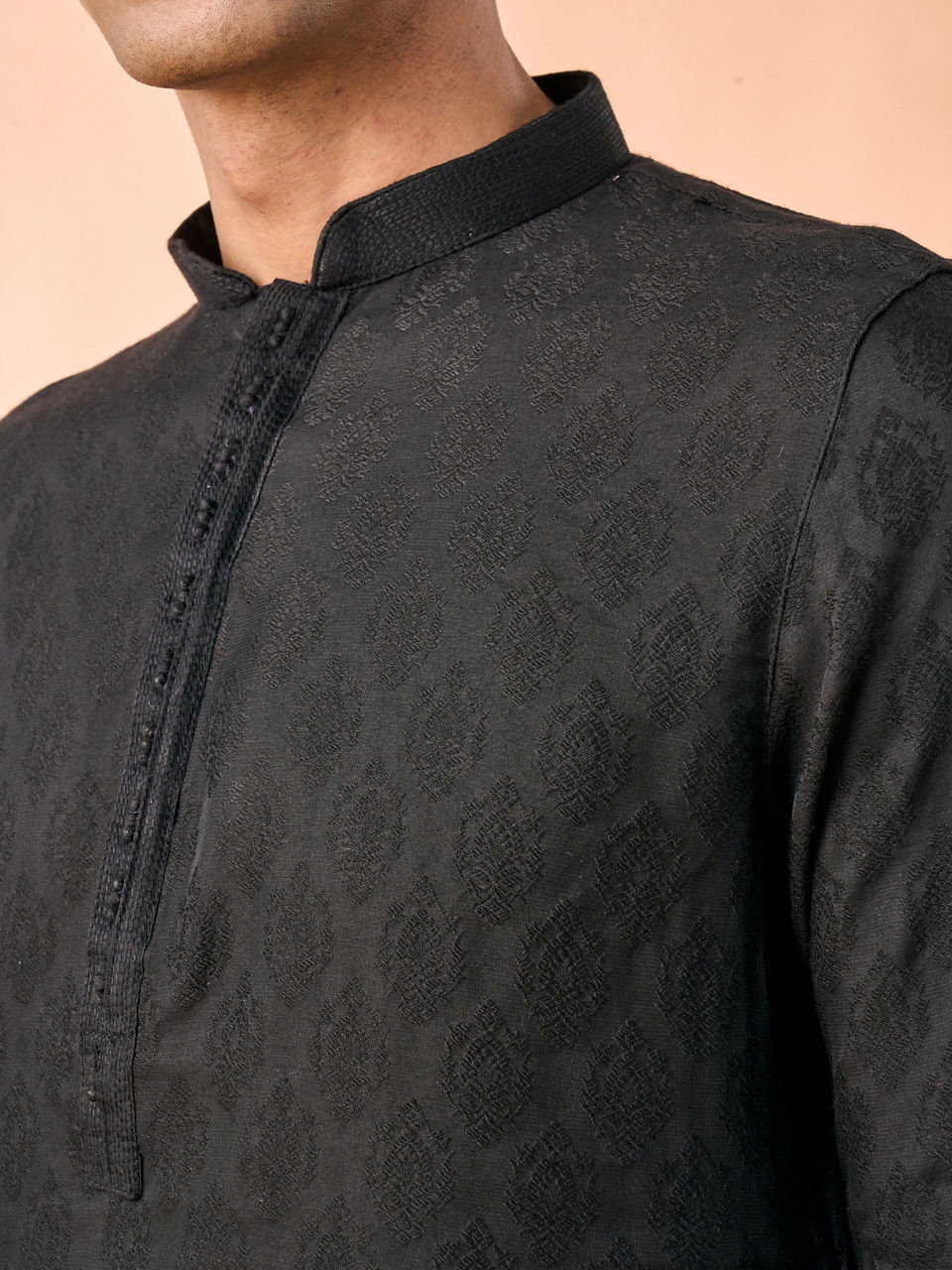 Manyavar Men Black Enchanting Kurta Pajama