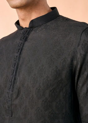 Manyavar Men Black Enchanting Kurta Pajama