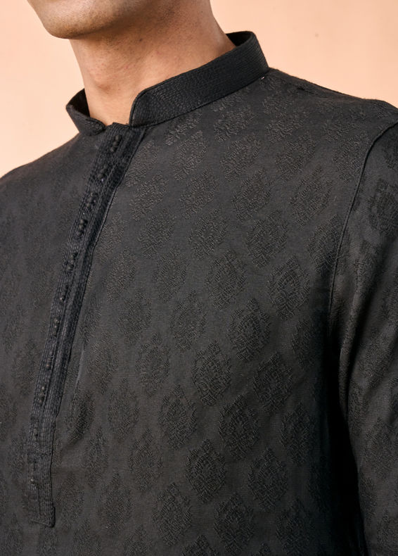 Manyavar Men Black Enchanting Kurta Pajama