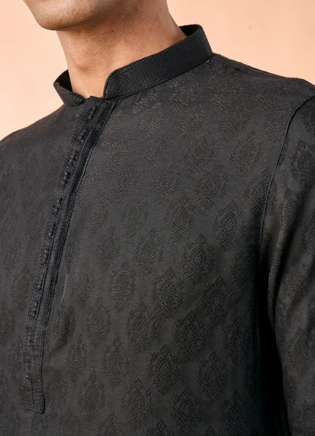 Manyavar Men Black Enchanting Kurta Pajama