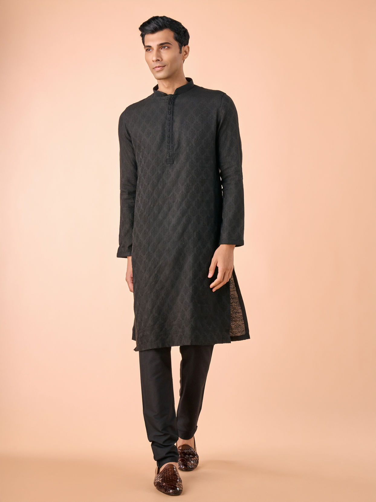 Manyavar Men Black Enchanting Kurta Pajama