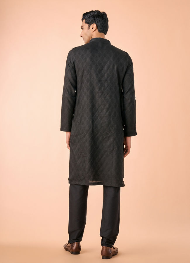 Manyavar Men Black Enchanting Kurta Pajama