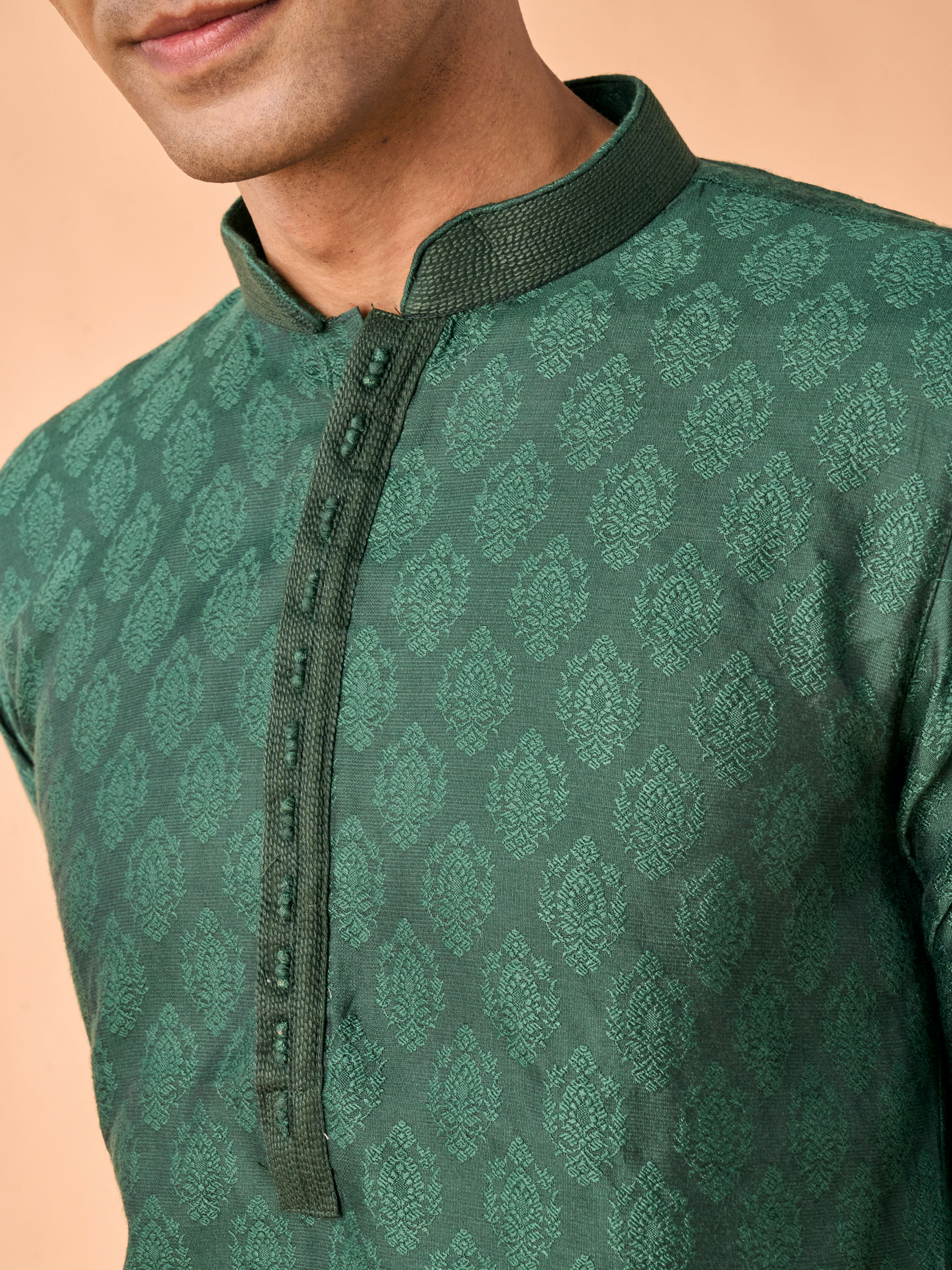 Manyavar Men Emerald Rhapsody Kurta Pajama