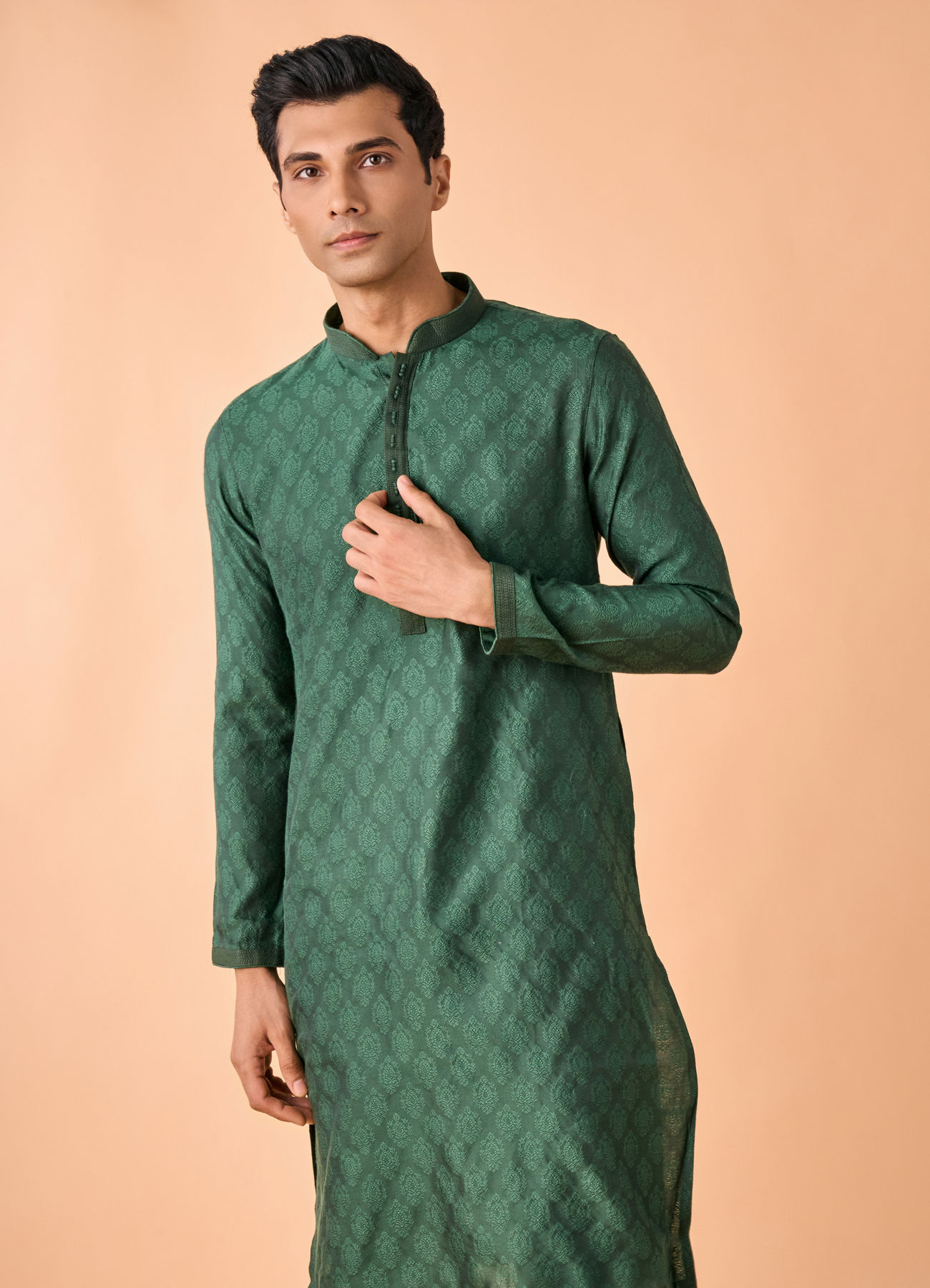 Manyavar Men Emerald Rhapsody Kurta Pajama