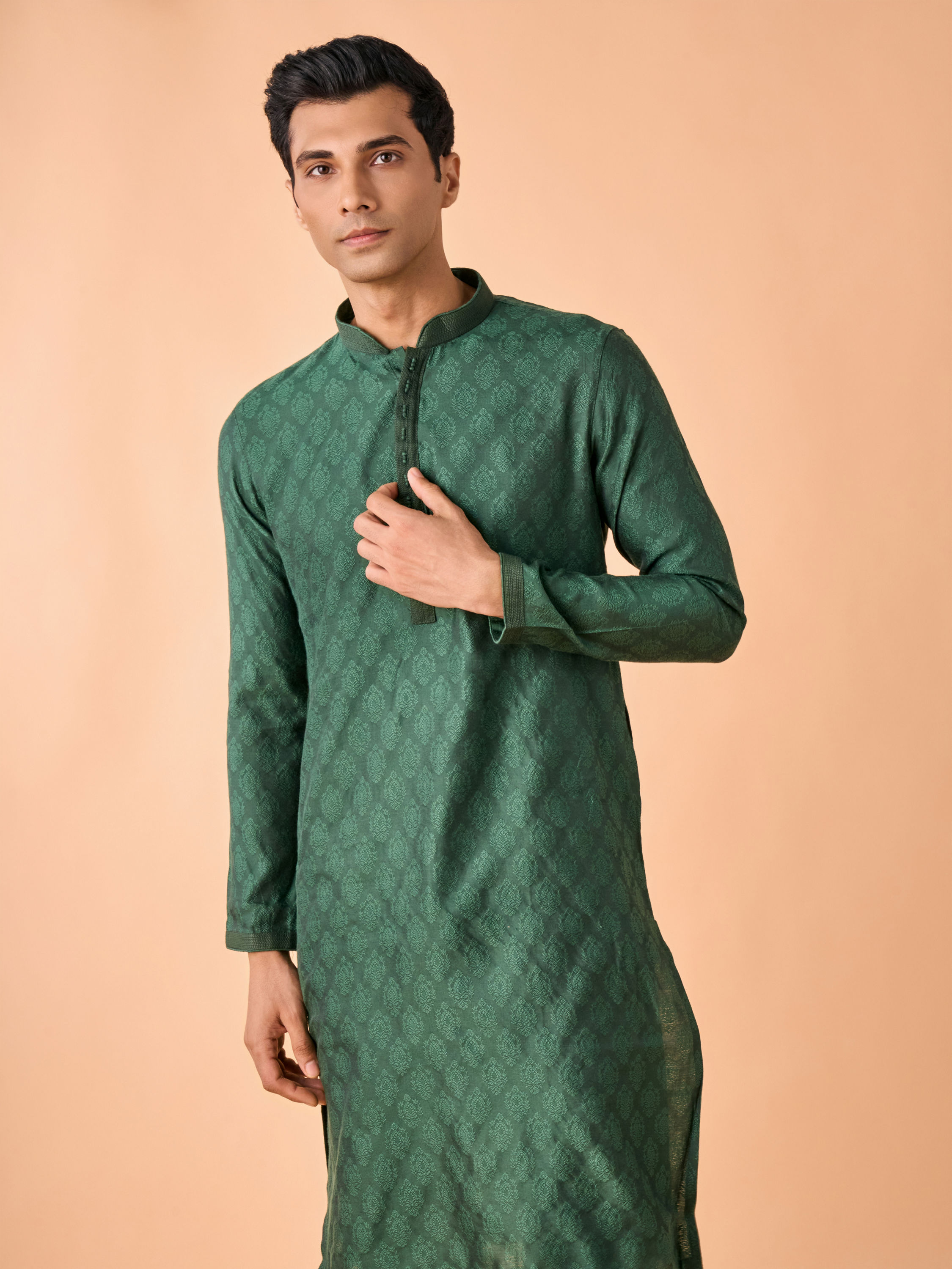 Manyavar Men Emerald Rhapsody Kurta Pajama