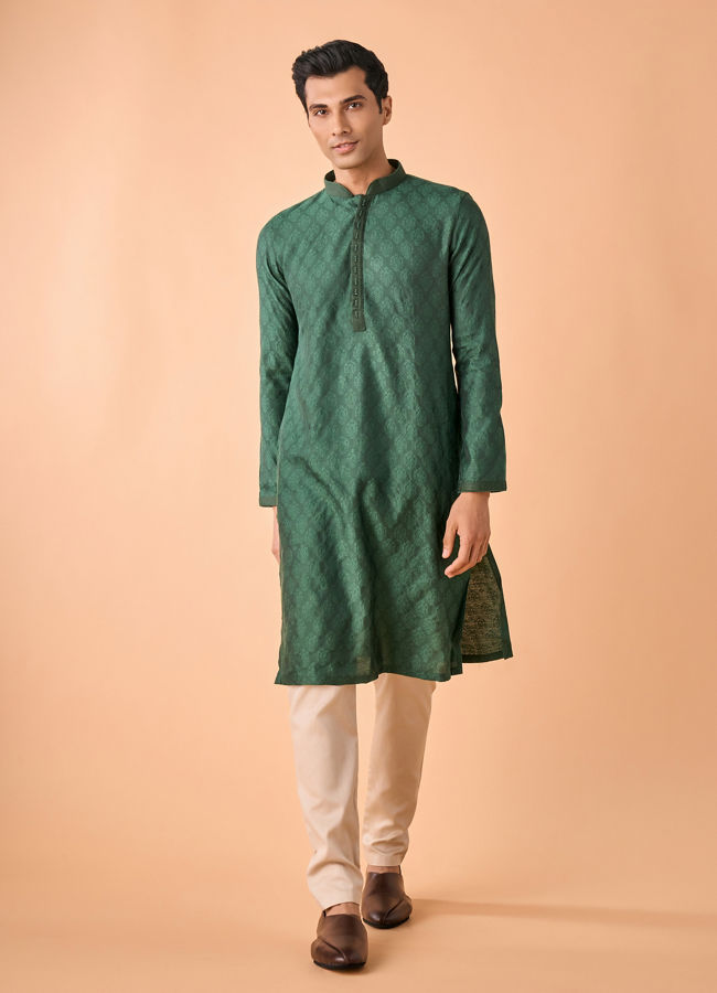 Manyavar Men Emerald Rhapsody Kurta Pajama