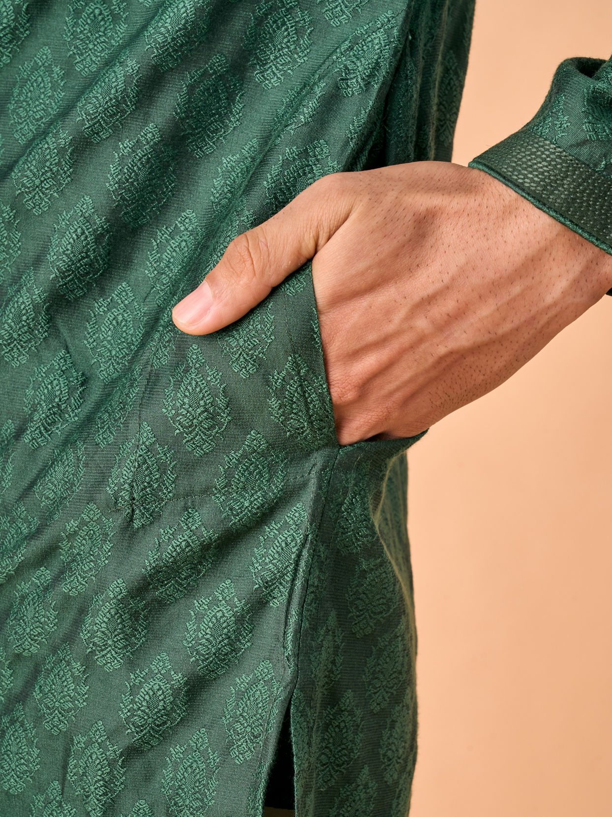 Manyavar Men Emerald Rhapsody Kurta Pajama