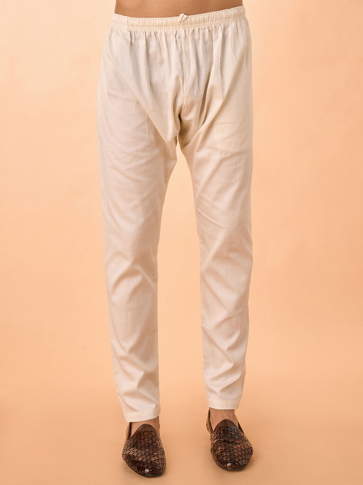 Manyavar Men Elegant Cream Kurta Pajama