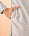 Manyavar Men Light Blue Splendor Kurta Pajama