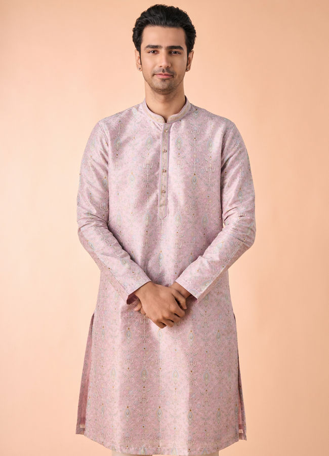 Manyavar Men Ethereal Lilac Kurta Pajama