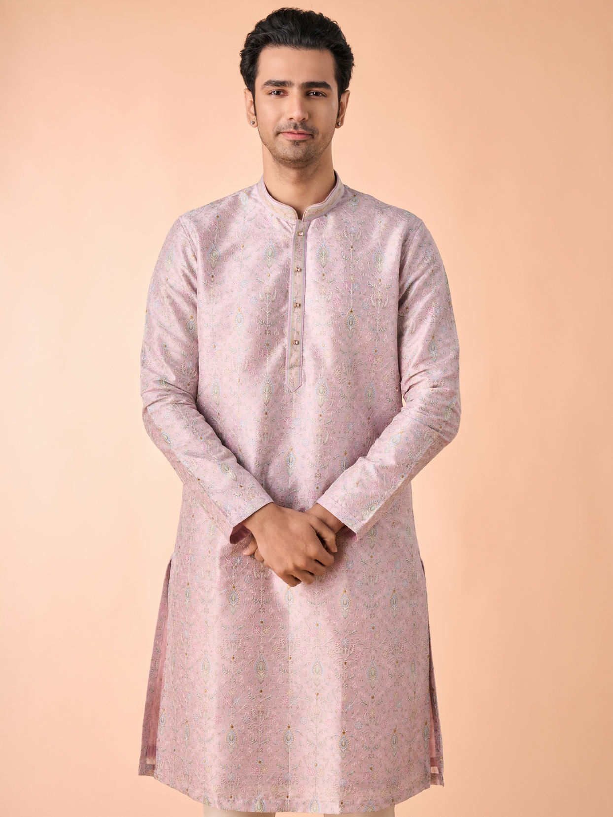 Manyavar Men Ethereal Lilac Kurta Pajama