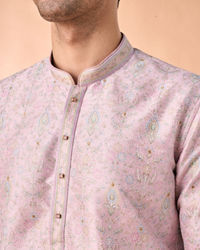 Manyavar Men Ethereal Lilac Art Silk Kurta Pajama