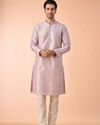Manyavar Men Ethereal Lilac Art Silk Kurta Pajama
